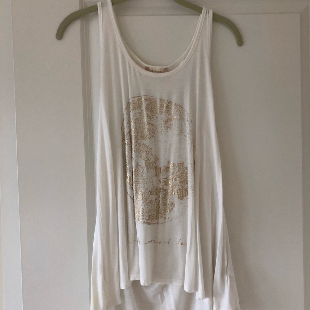 Printed Flowy White Tank